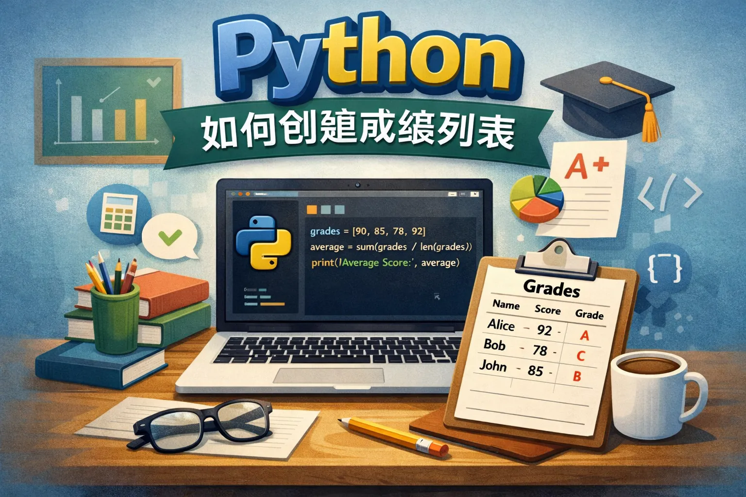 python如何创建成绩列表