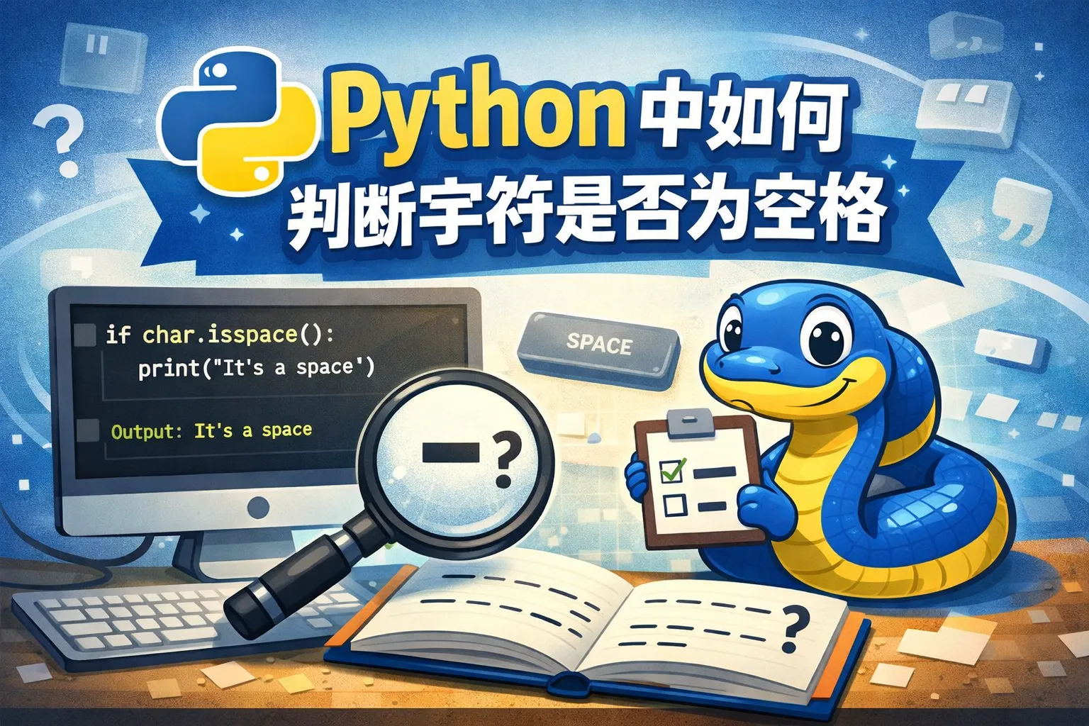 python中如何判断字符是否为空格