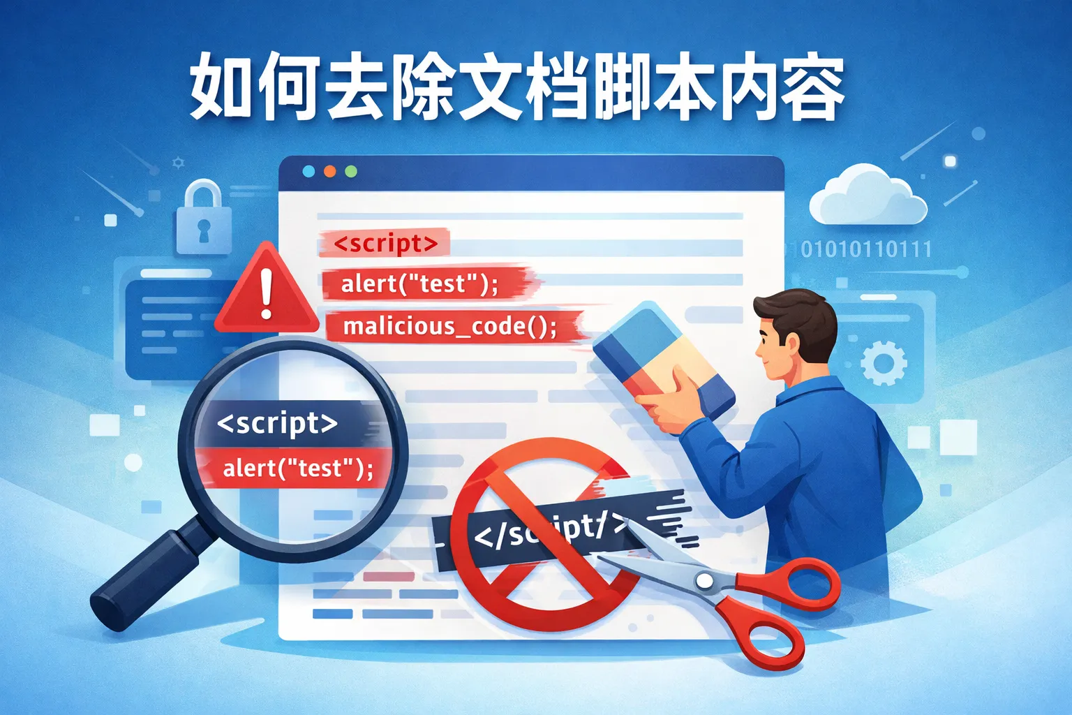 如何去除文档脚本内容