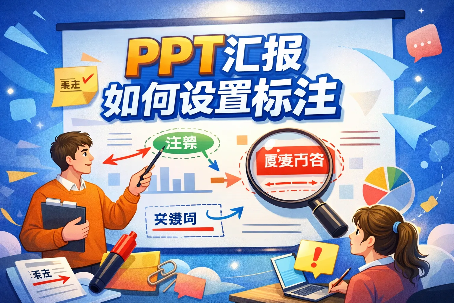 ppt汇报如何设置标注