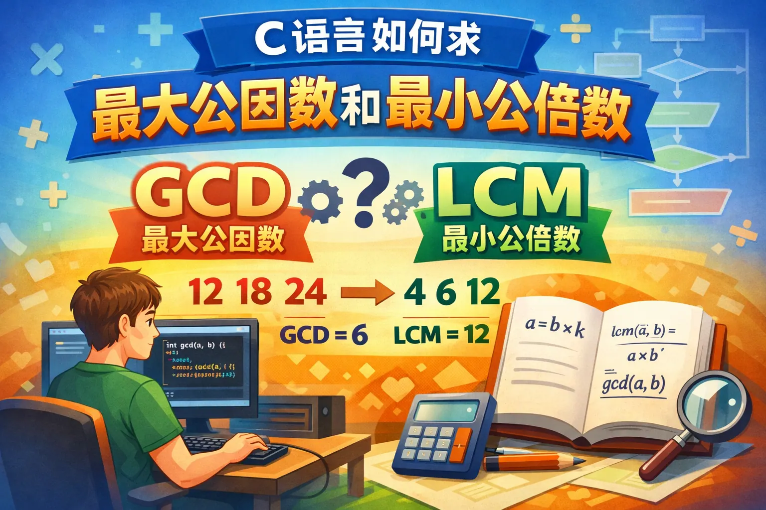 c语言如何求最大公因数和最小公倍数