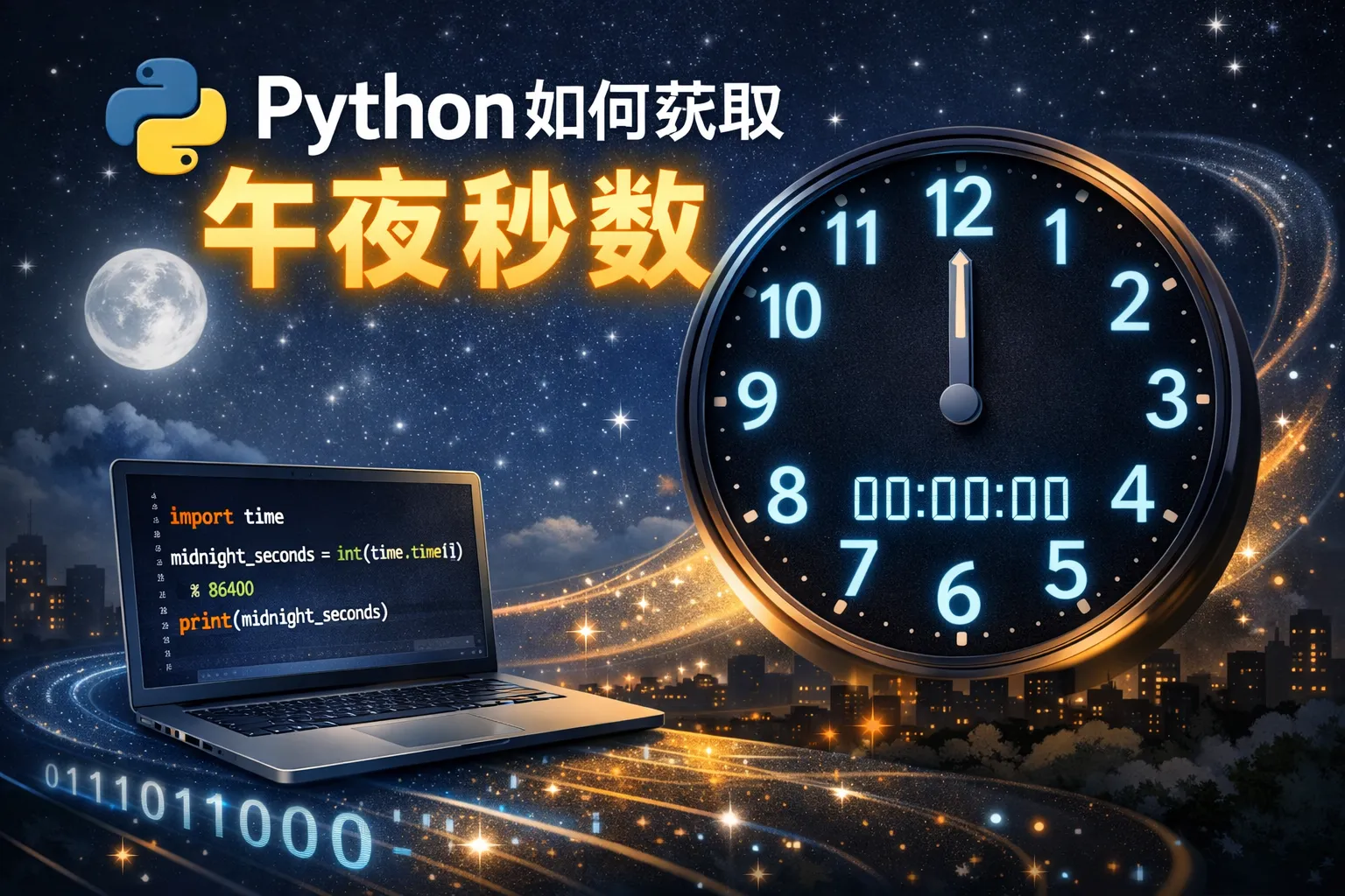 python如何获取午夜秒数