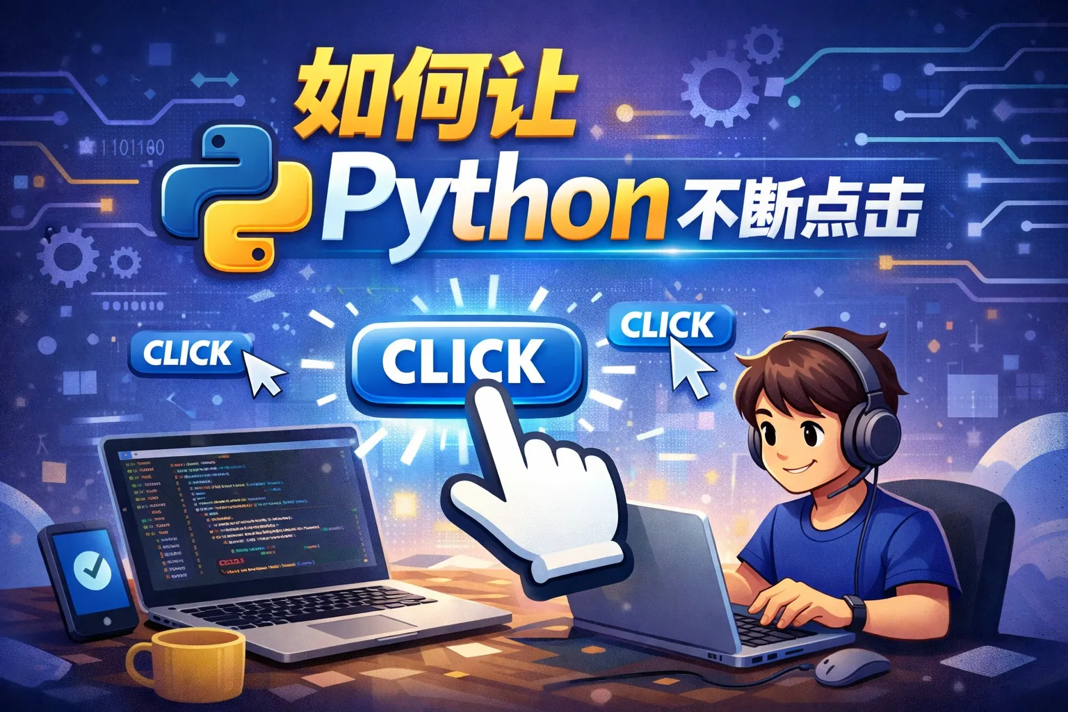 如何让python不断点击