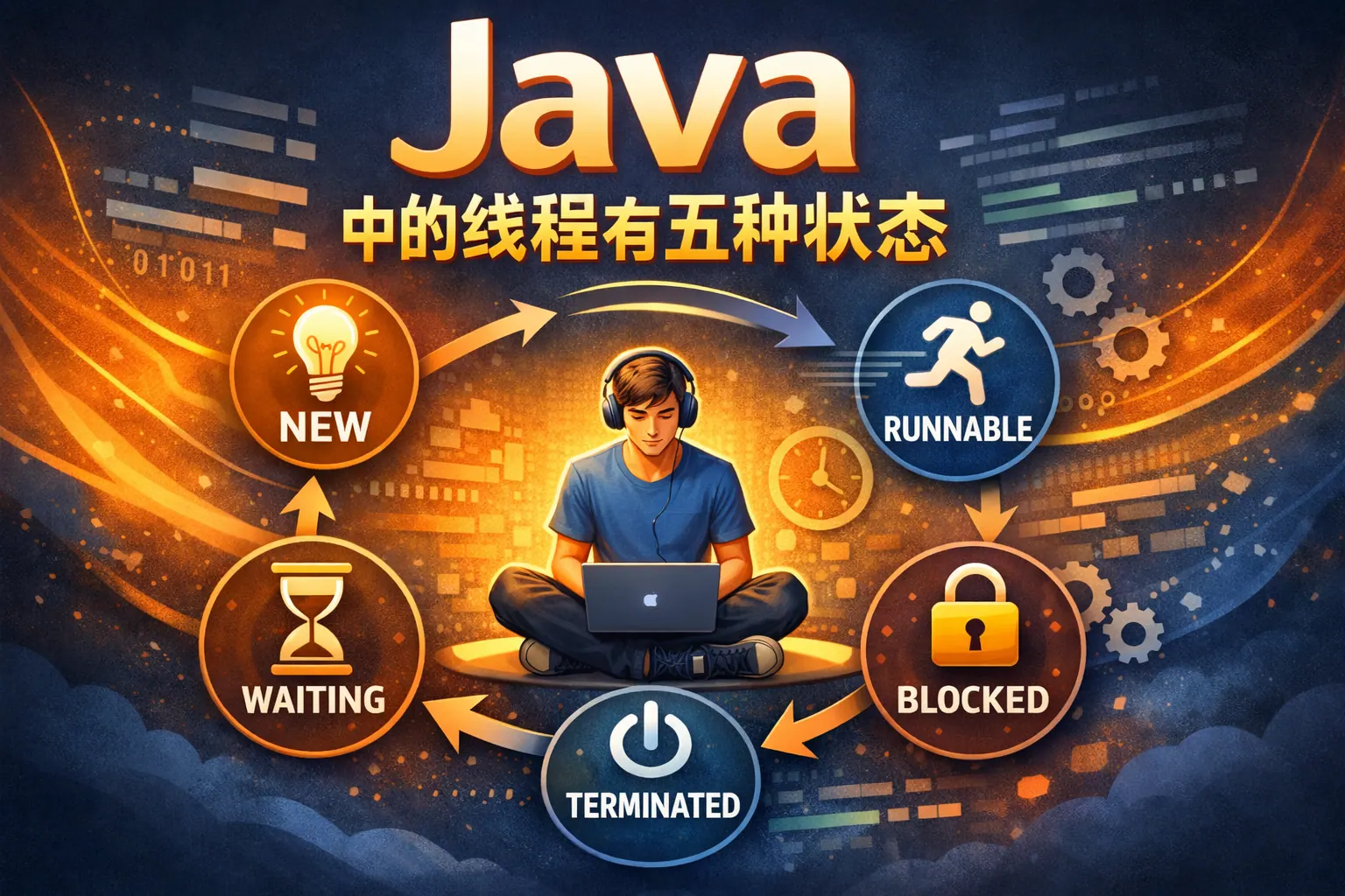 java中的线程有五种状态