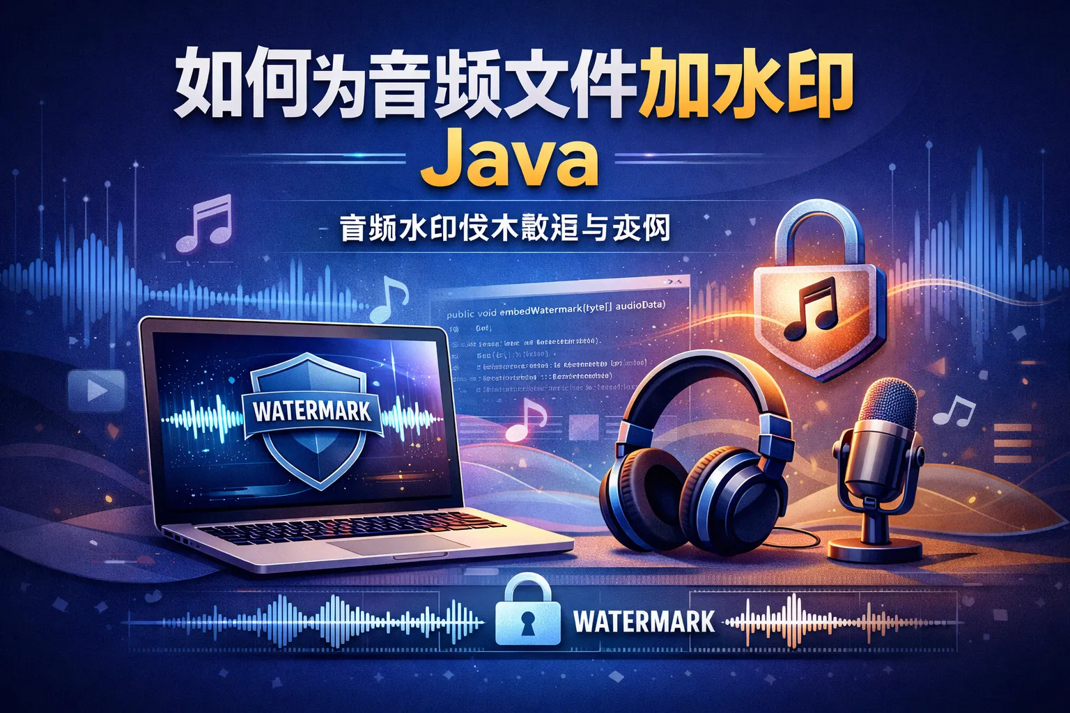 如何为音频文件加水印 java