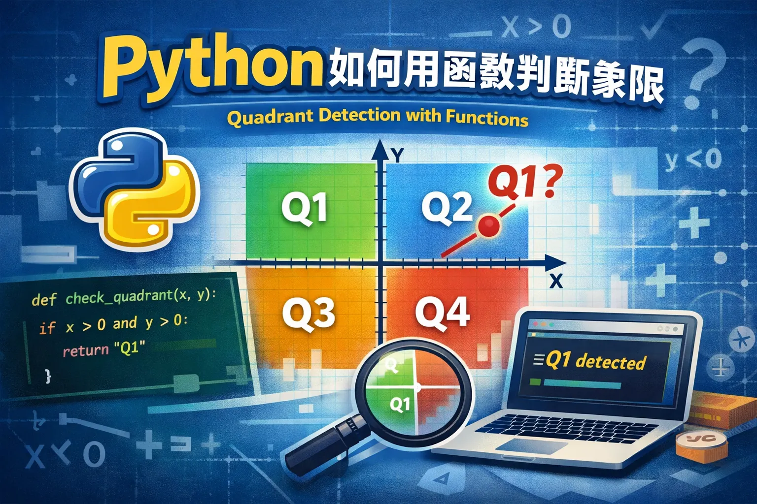 python如何用函数判断象限