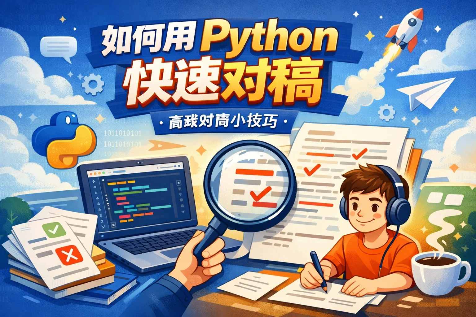 如何用python快速对稿