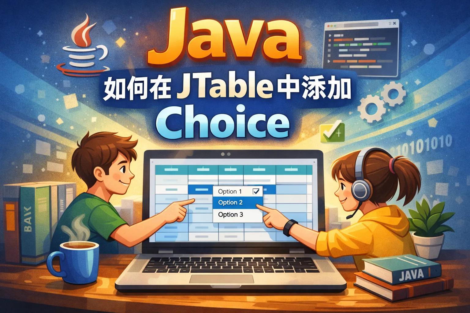 java如何在jtable中添加choice