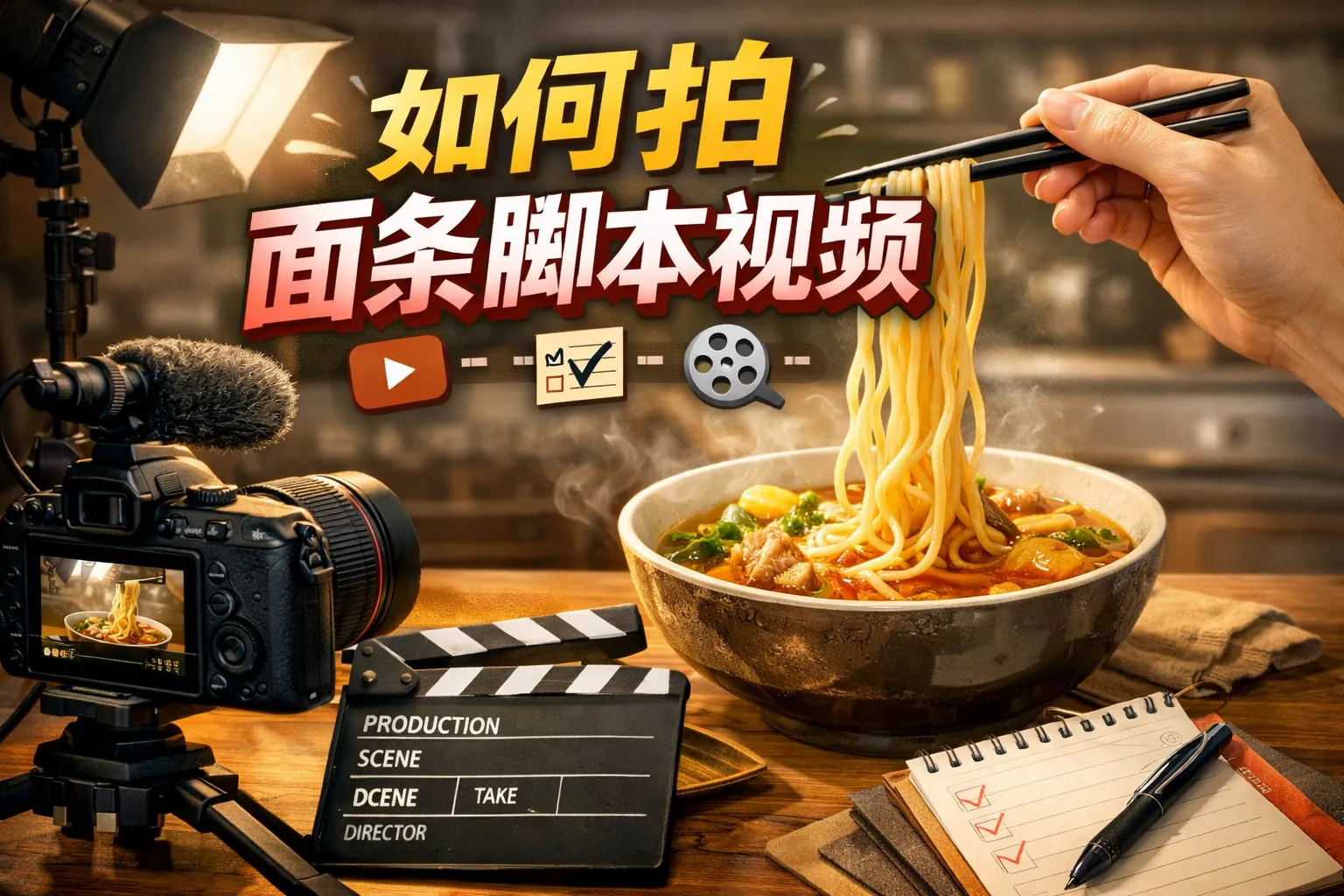 如何拍面条脚本视频