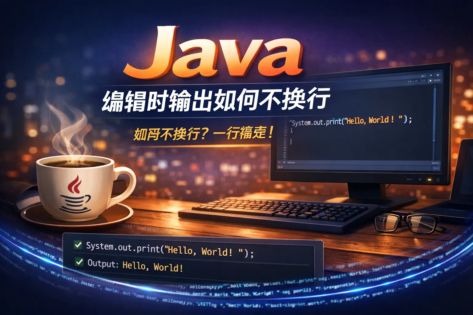 java编辑时输出如何不换行