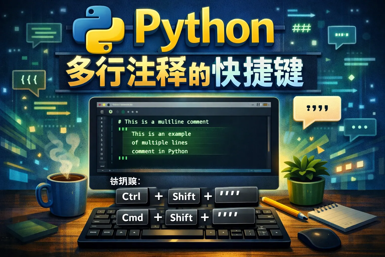 python 多行注释的快捷键