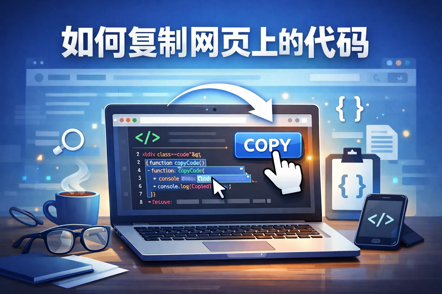 如何复制网页上的代码