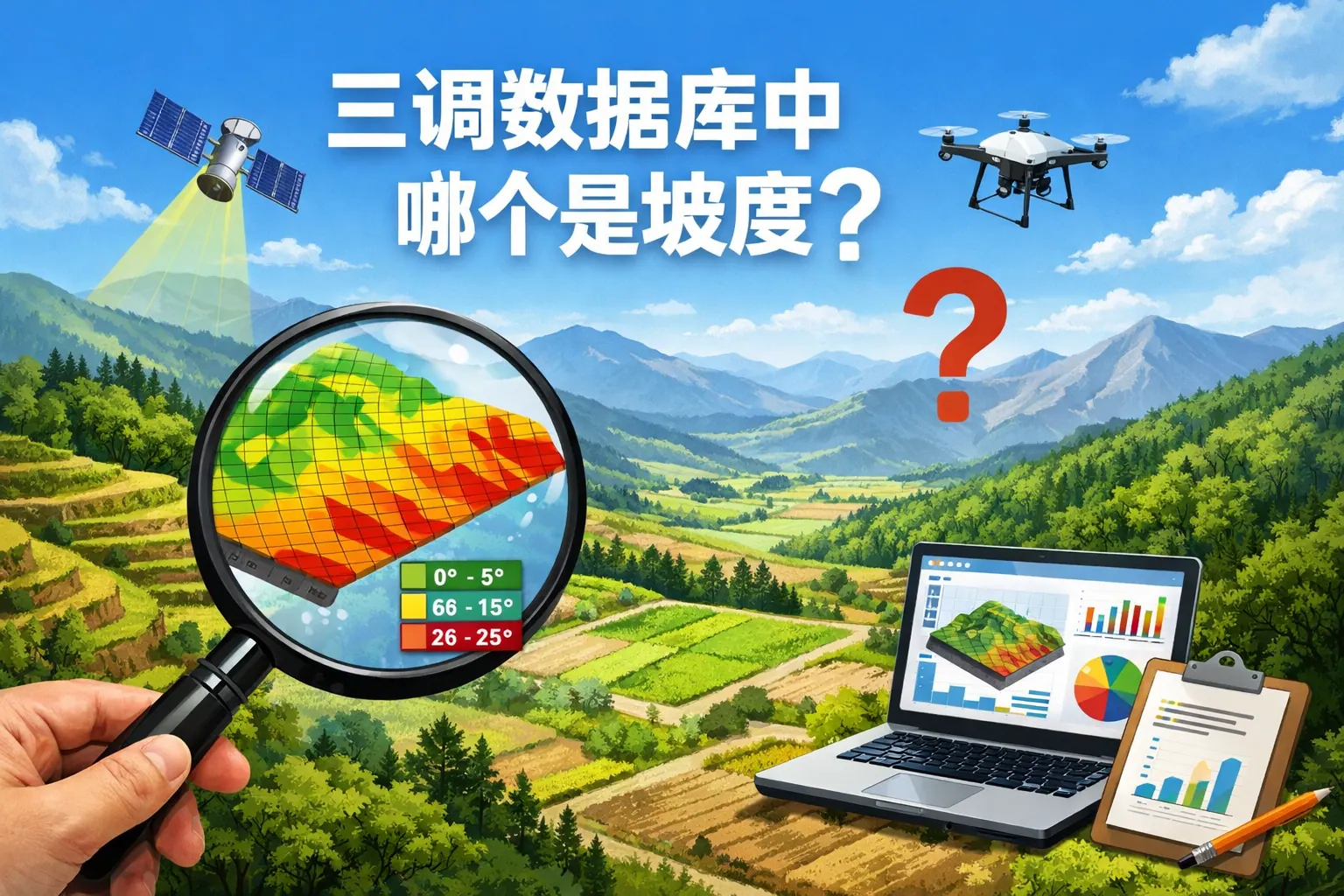 三调数据库中哪个是坡度