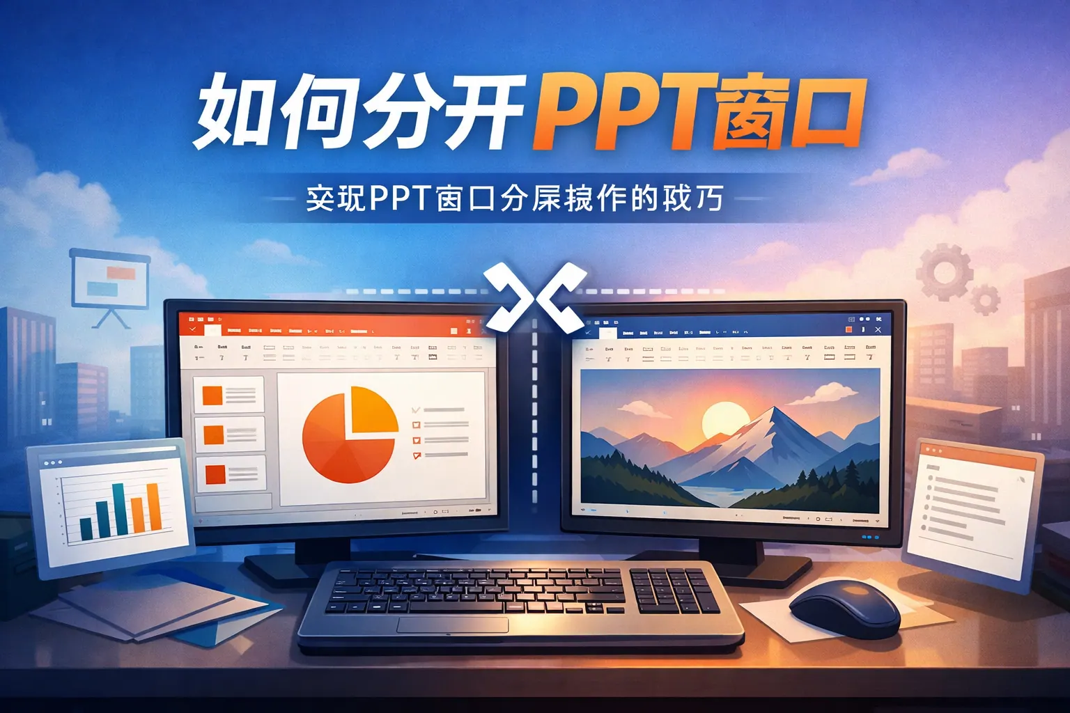 如何分开ppt窗口