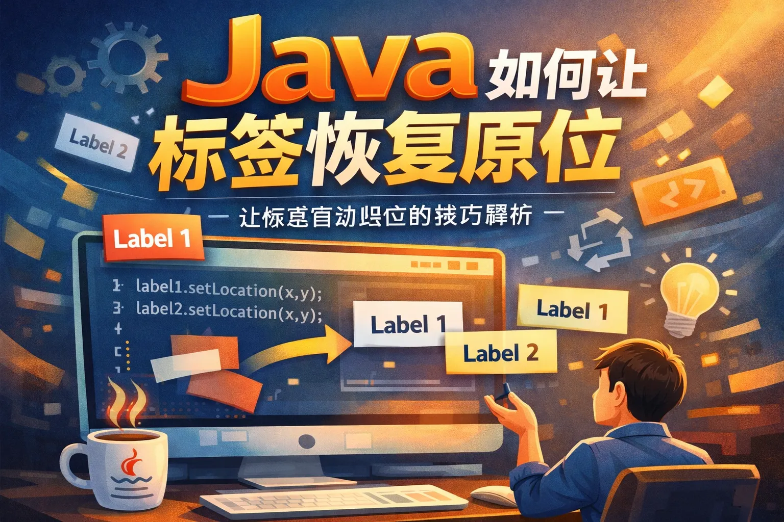 Java如何让标签恢复原位