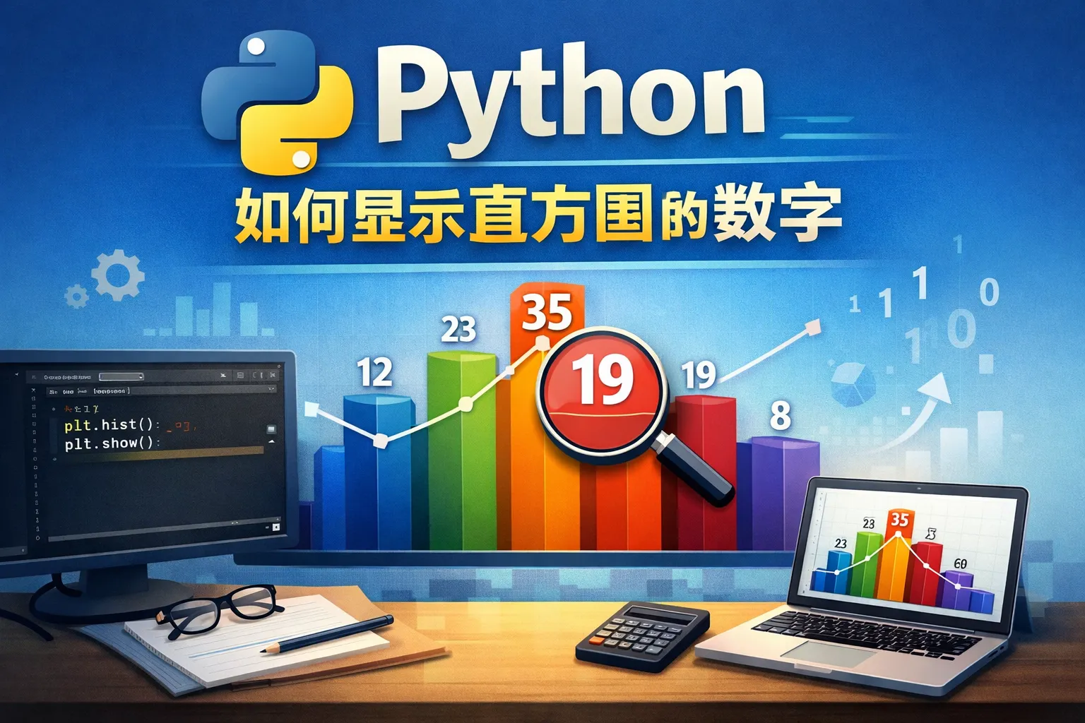 python如何显示直方图的数字
