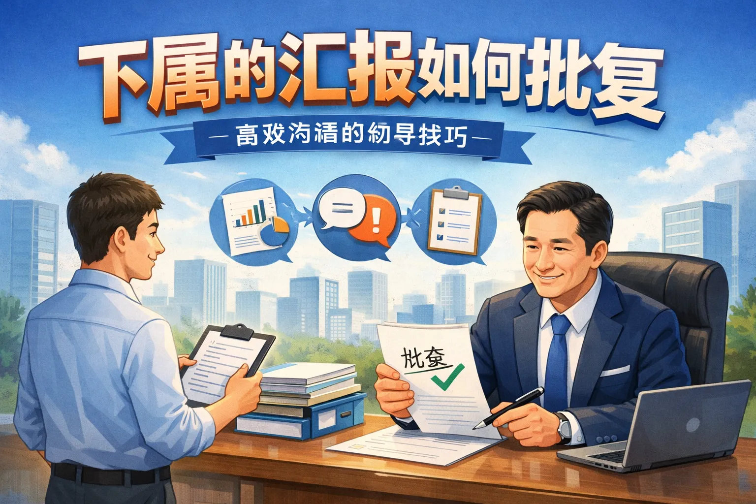 下属的汇报如何批复