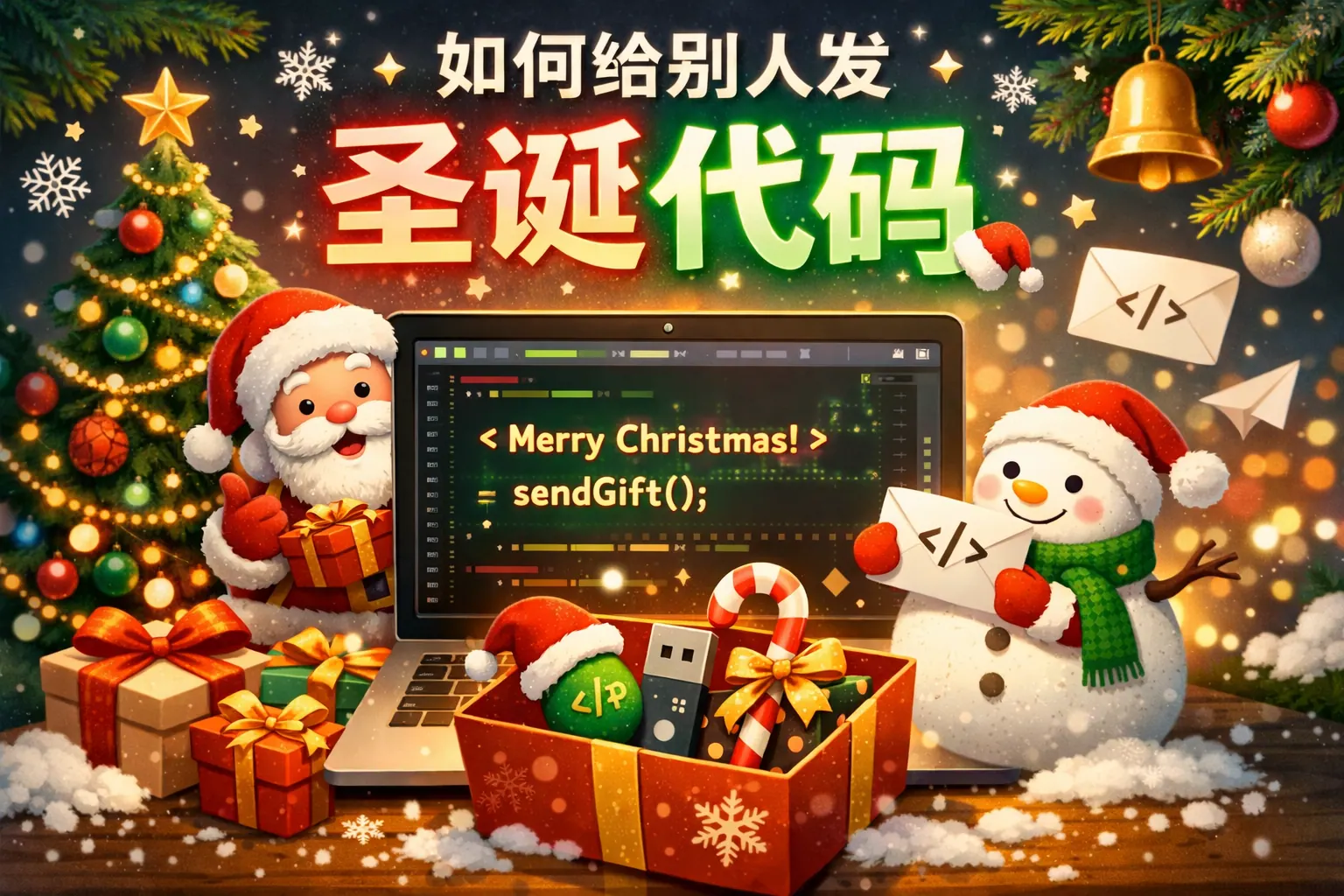 如何给别人发圣诞代码