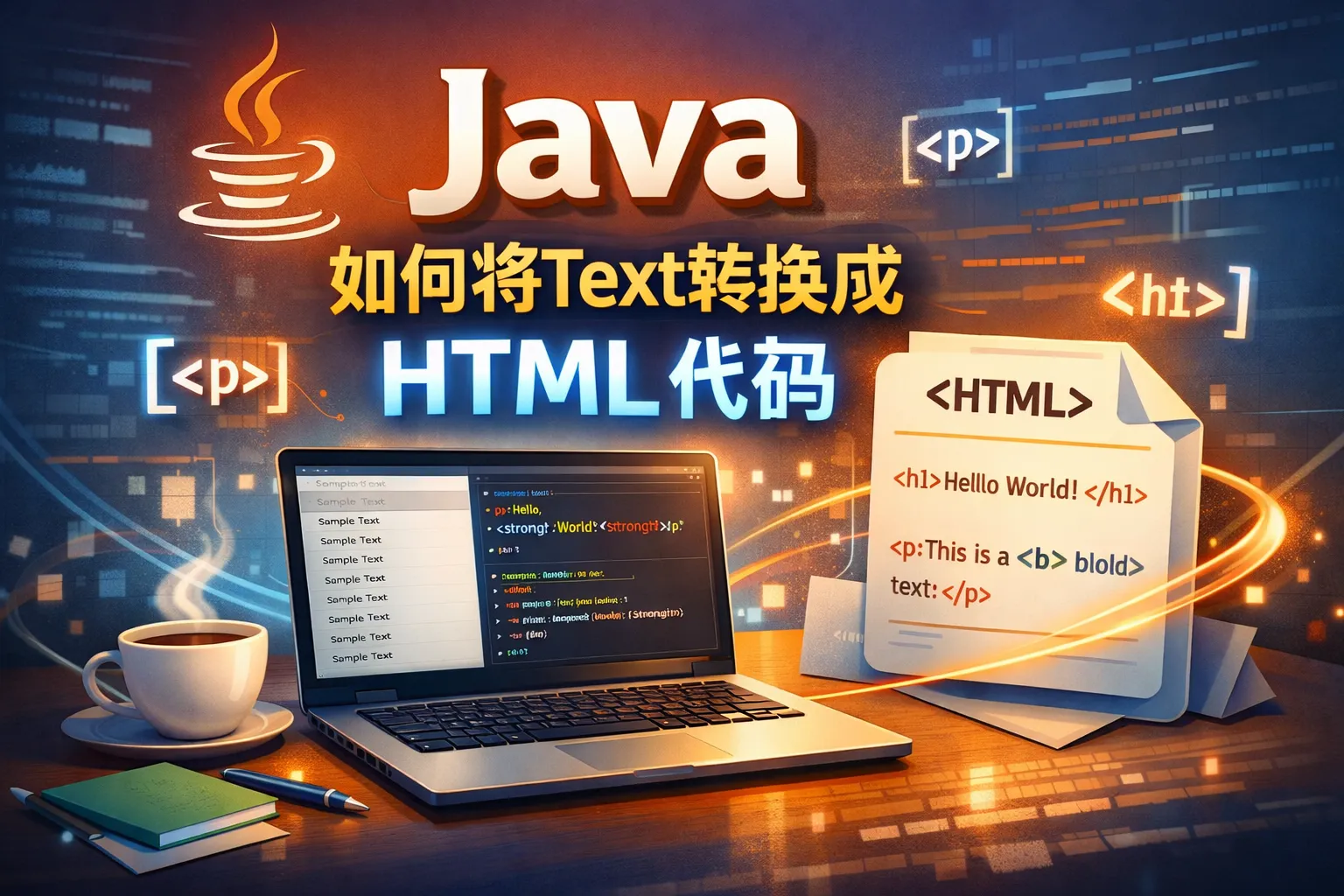 java如何将text转换成html代码