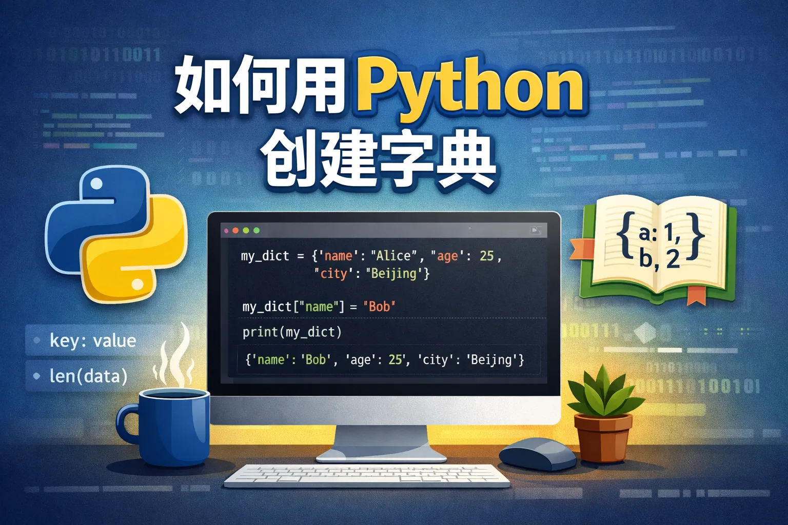 如何用python创建字典