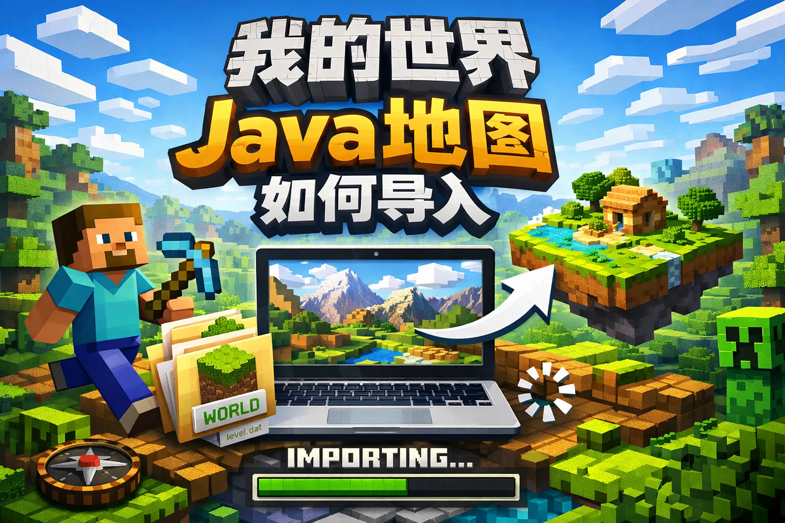 我的世界java地图如何导入