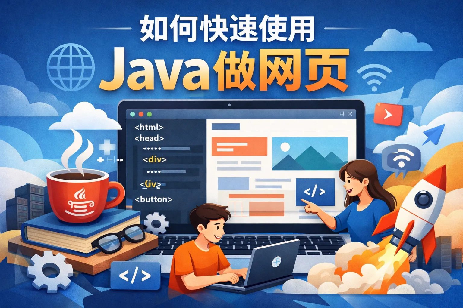 如何快速使用java做网页