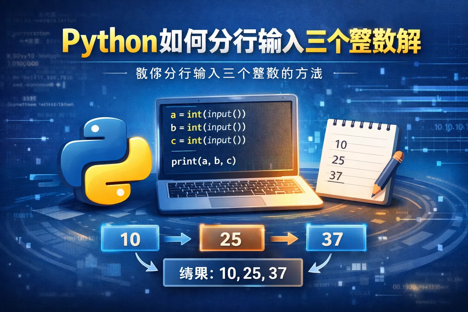 python如何分行输入三个整数解