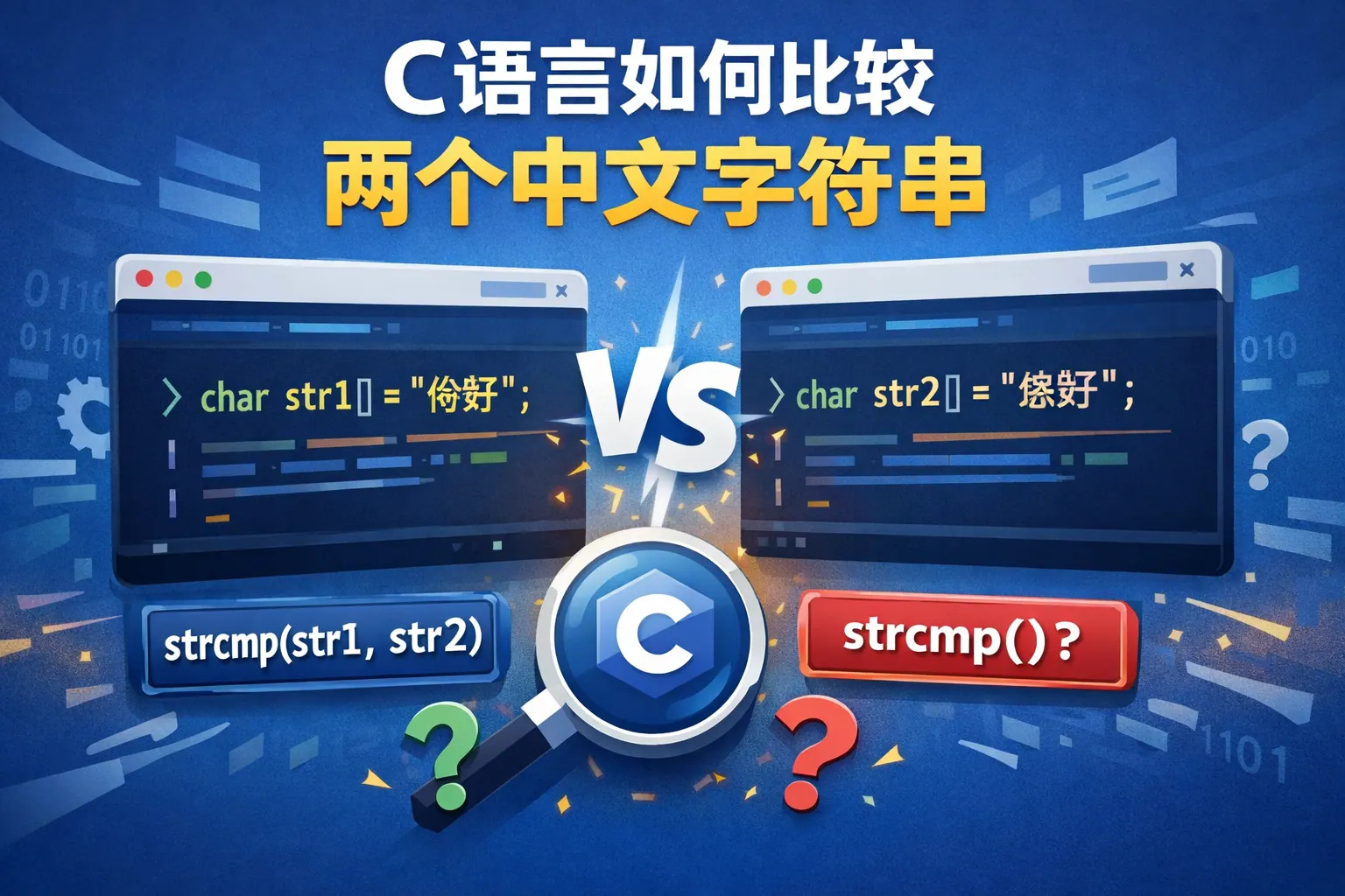c语言如何比较两个中文字符串
