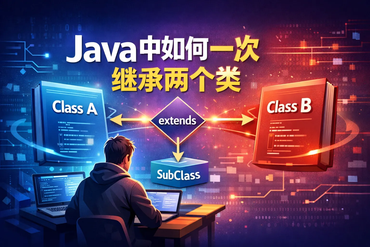 java中如何一次继承两个类