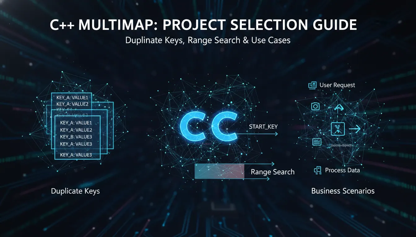 C++ multimap如何在项目里正确选择:重复键、范围查找和业务场景的代码示例