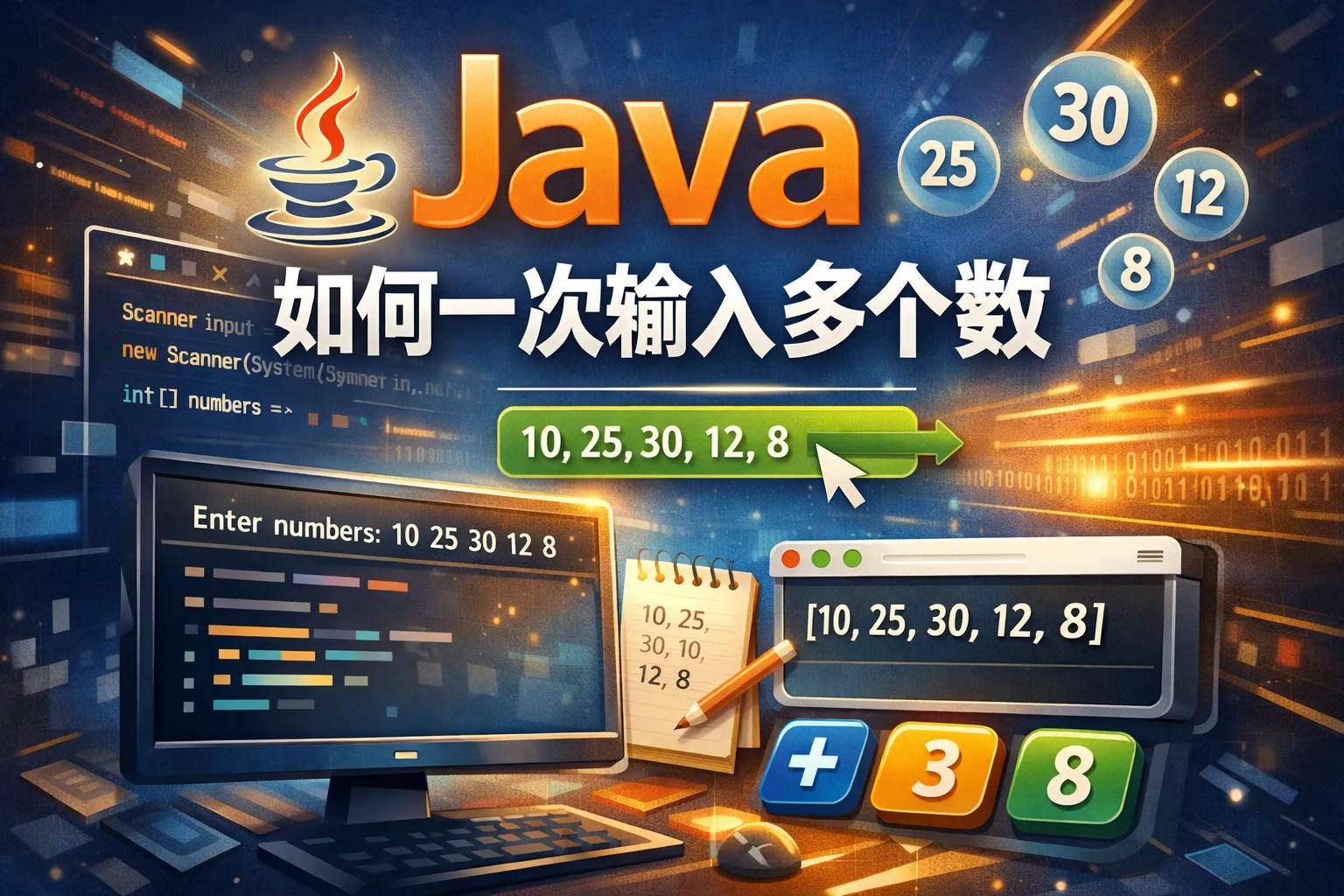 java如何一次输入多个数