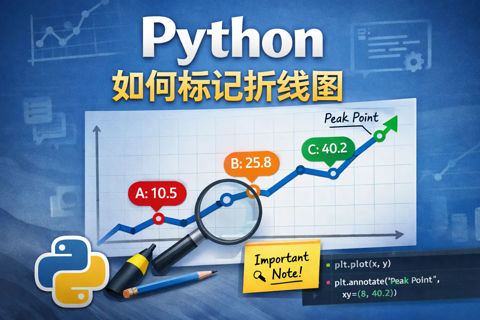 python如何标记折线图
