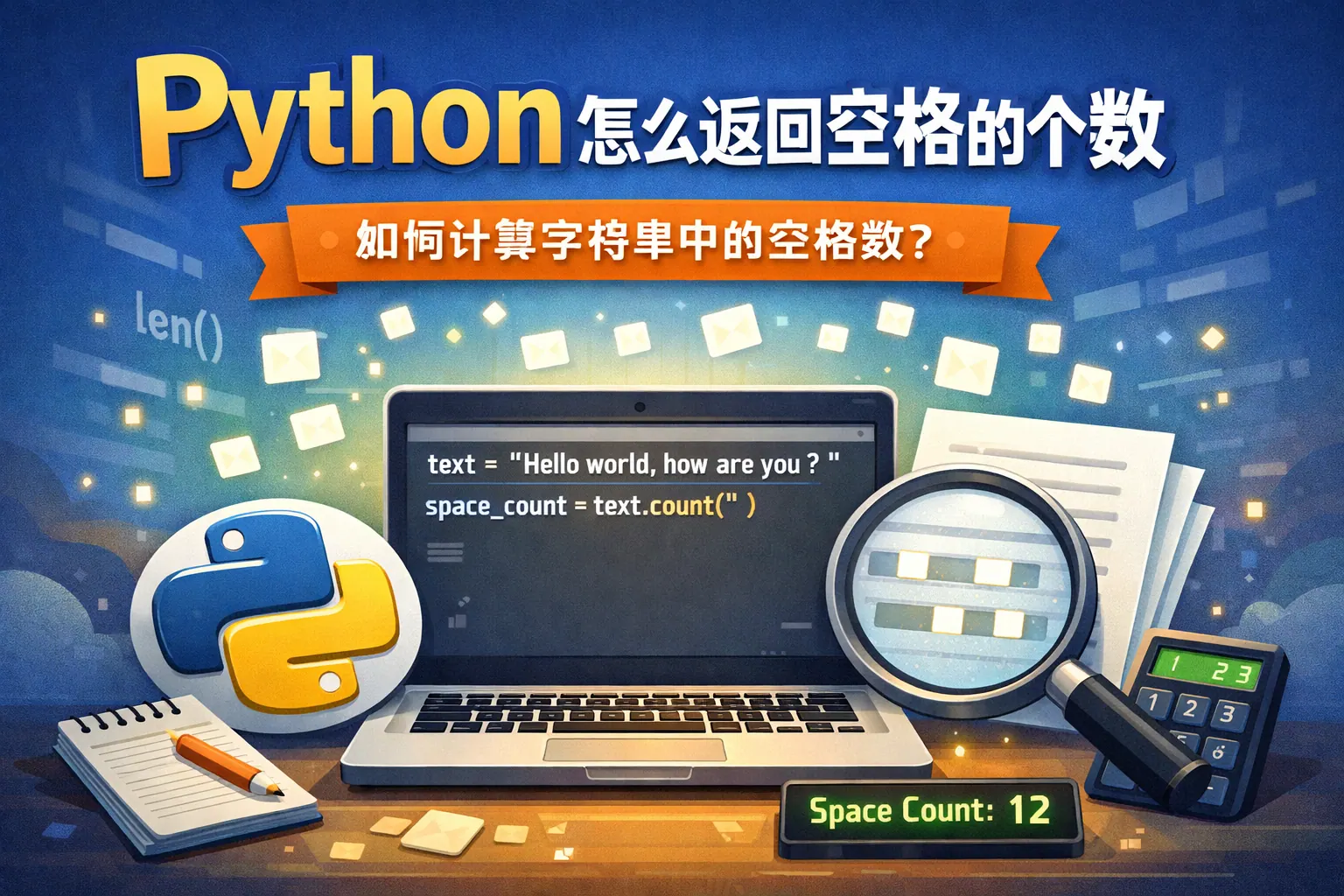 python怎么返回空格的个数