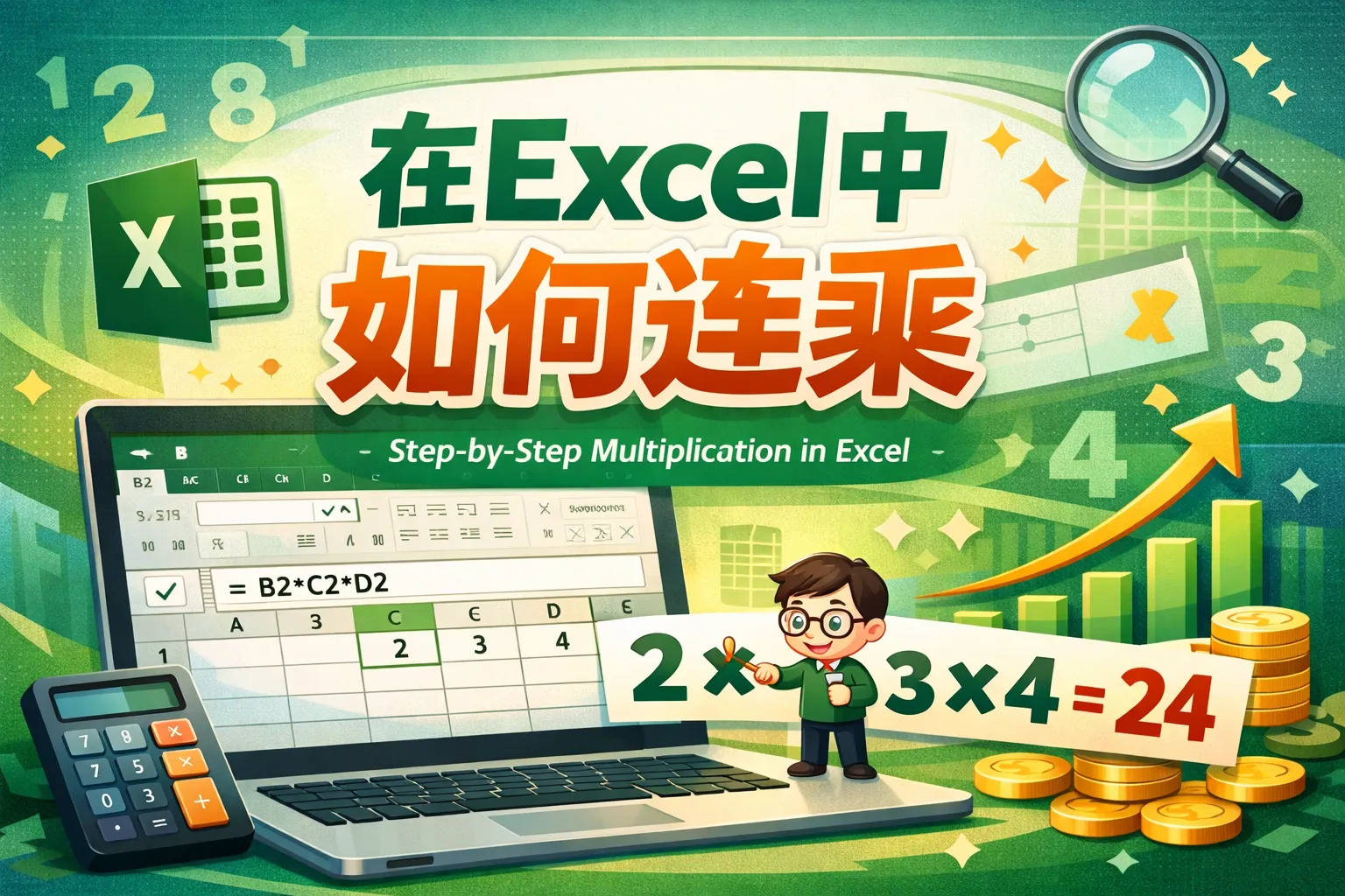 在excel中如何连乘
