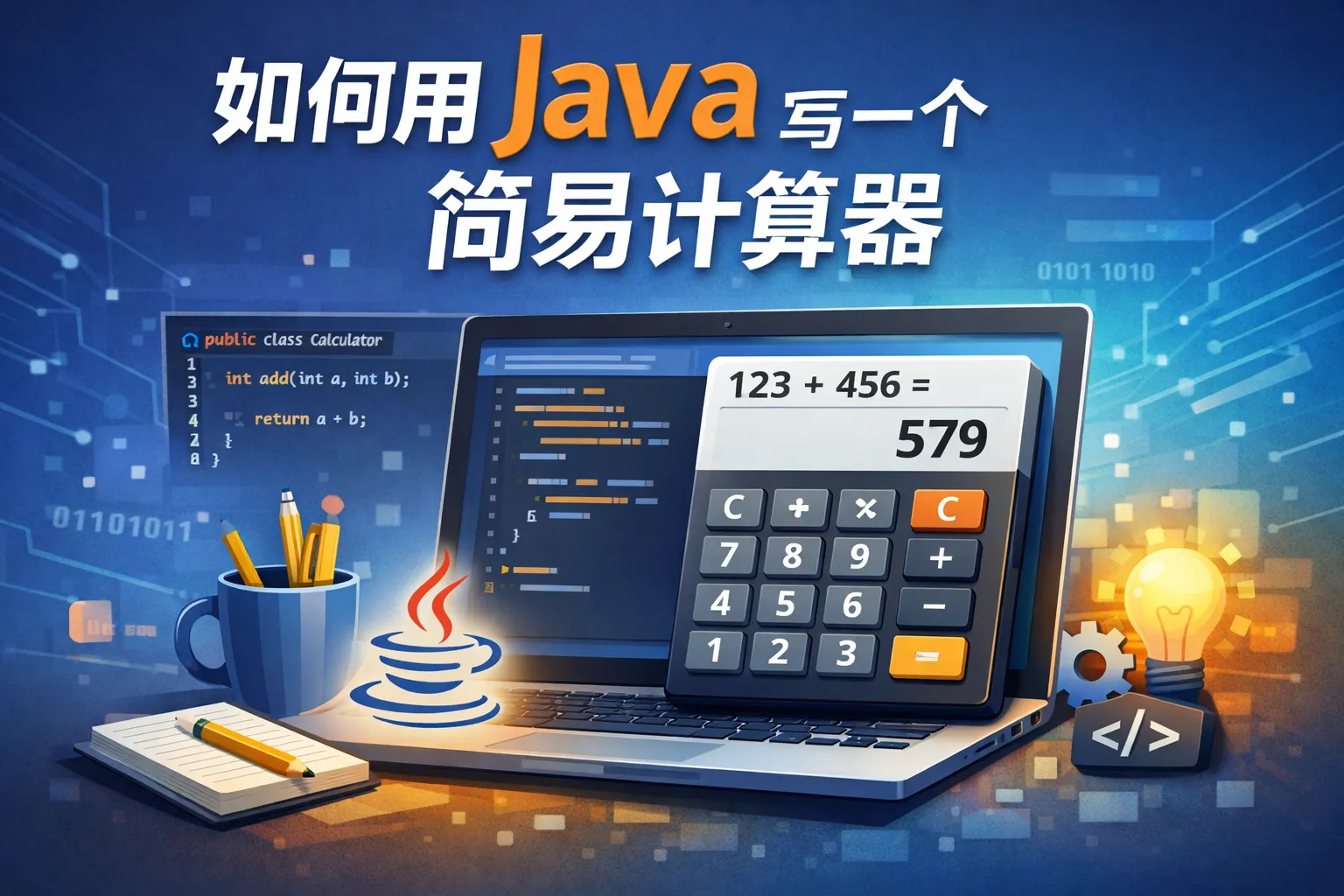 如何用java写一个简易计算器