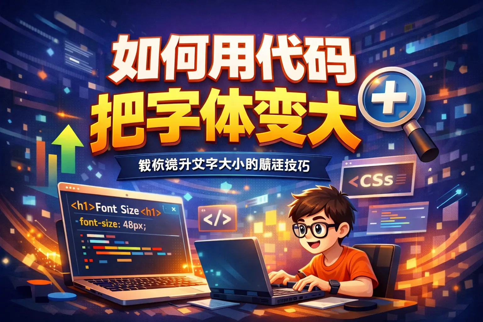 如何用代码把字体变大