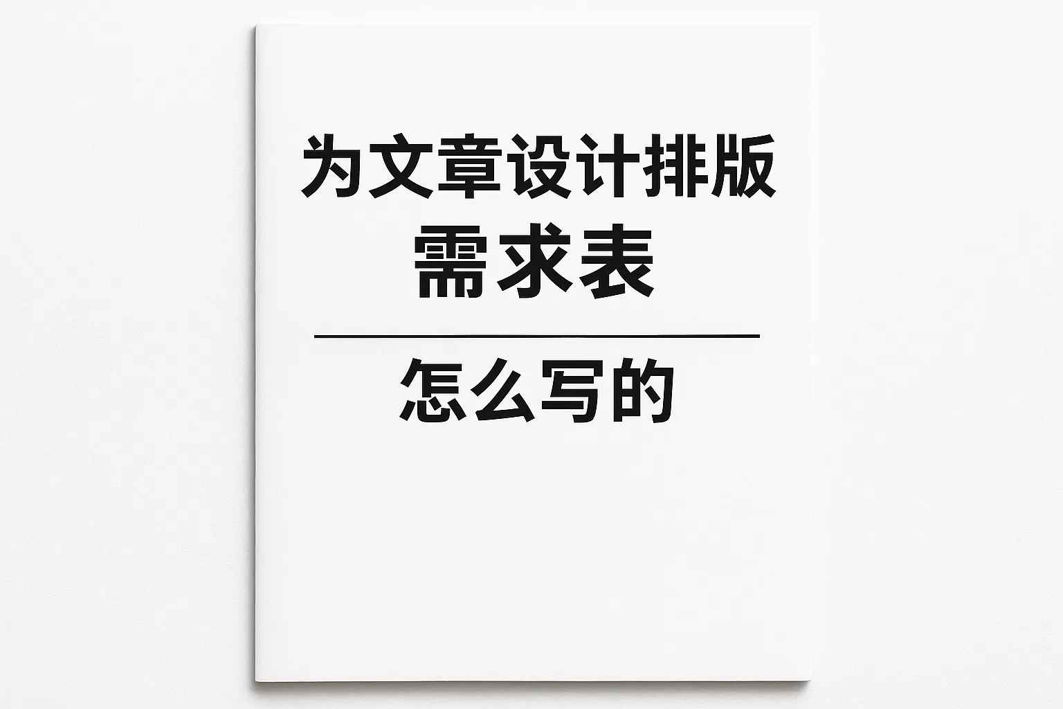 设计排版需求表怎么写的
