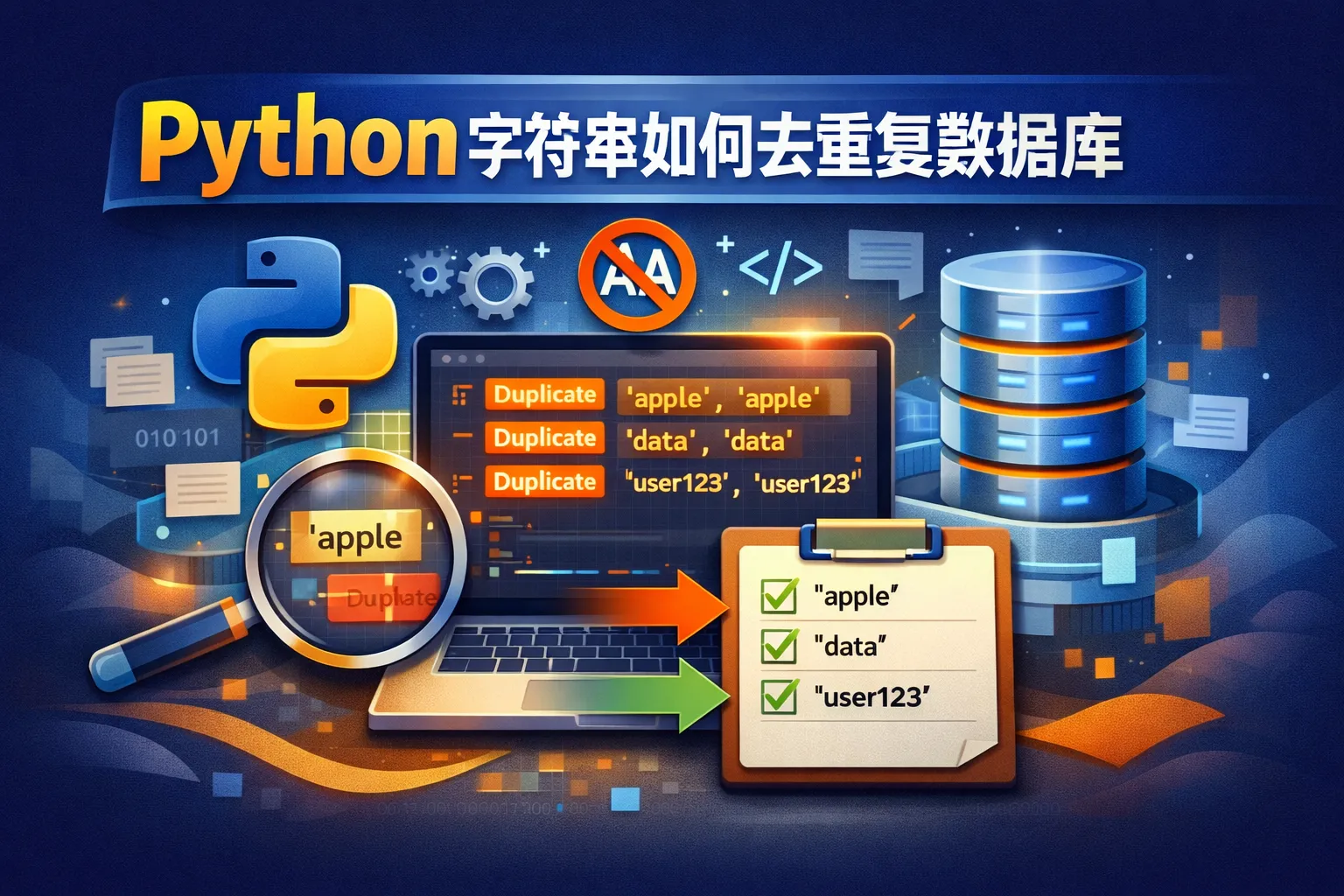python字符串如何去重复数据库
