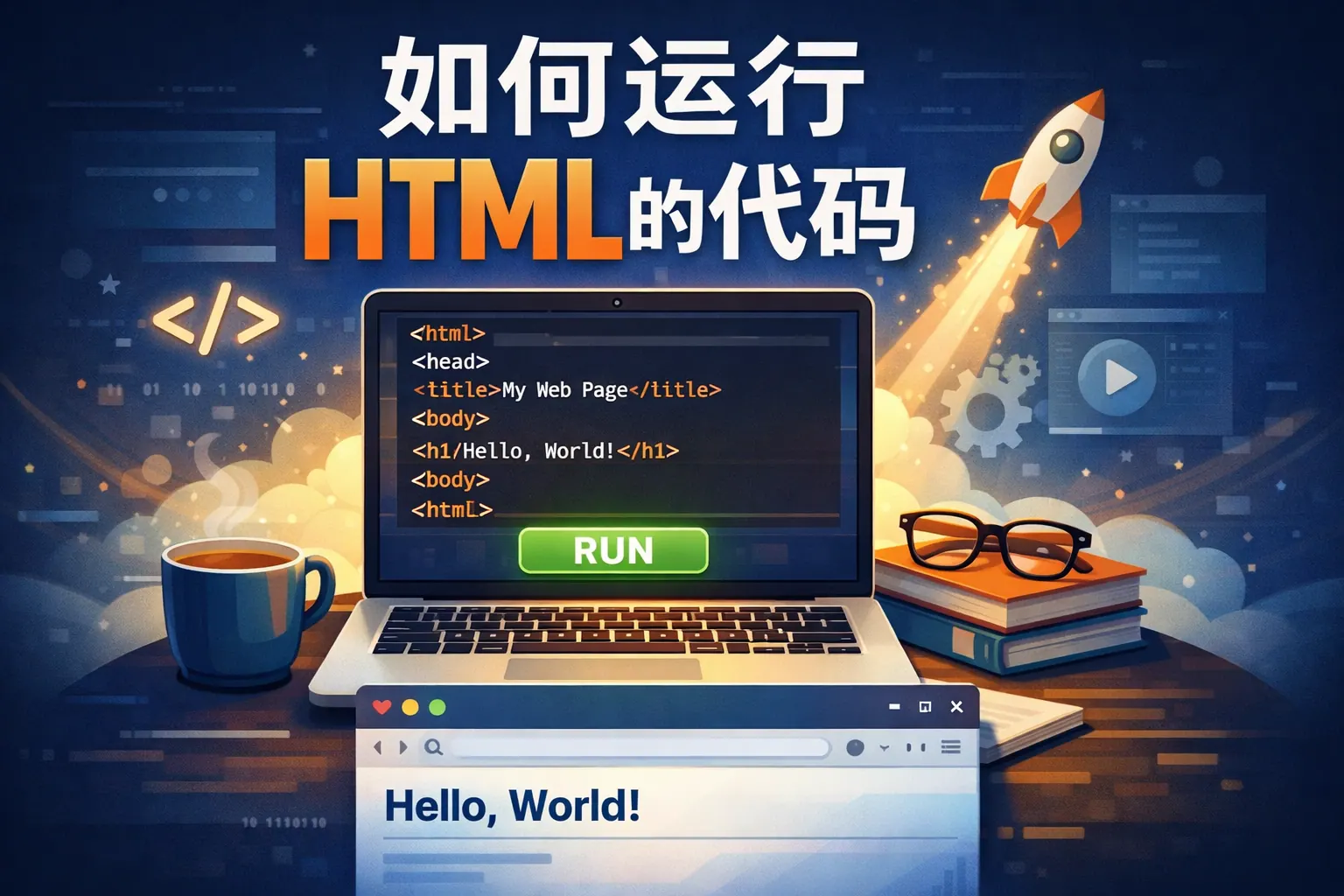 如何运行html的代码