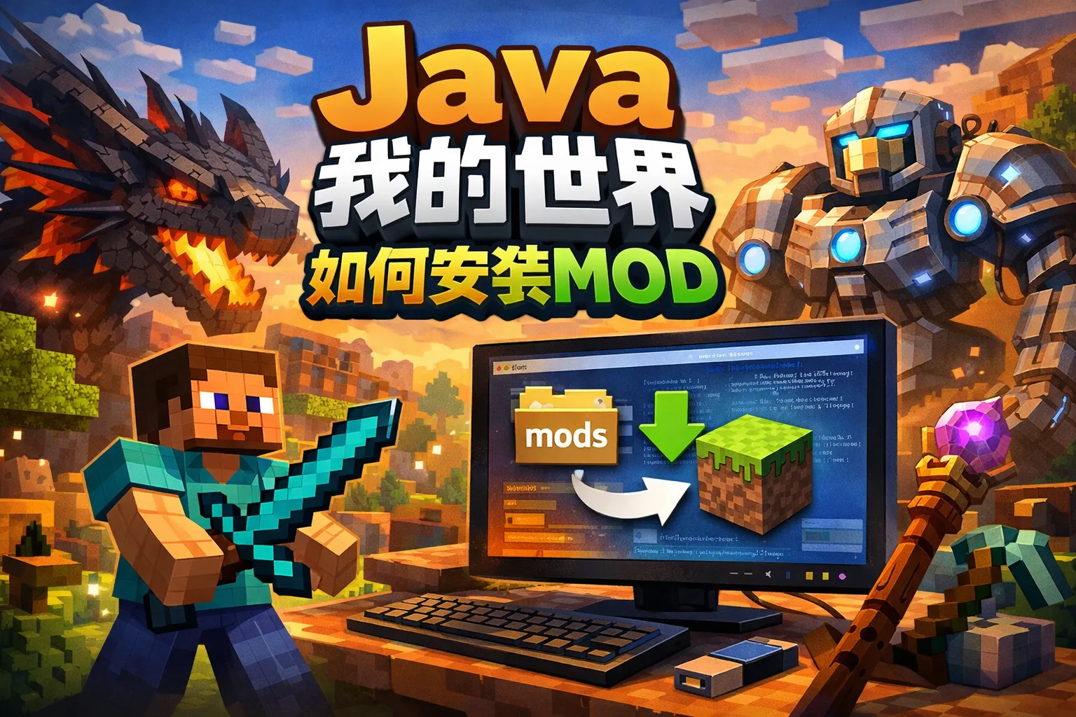 java我的世界如何安装mod