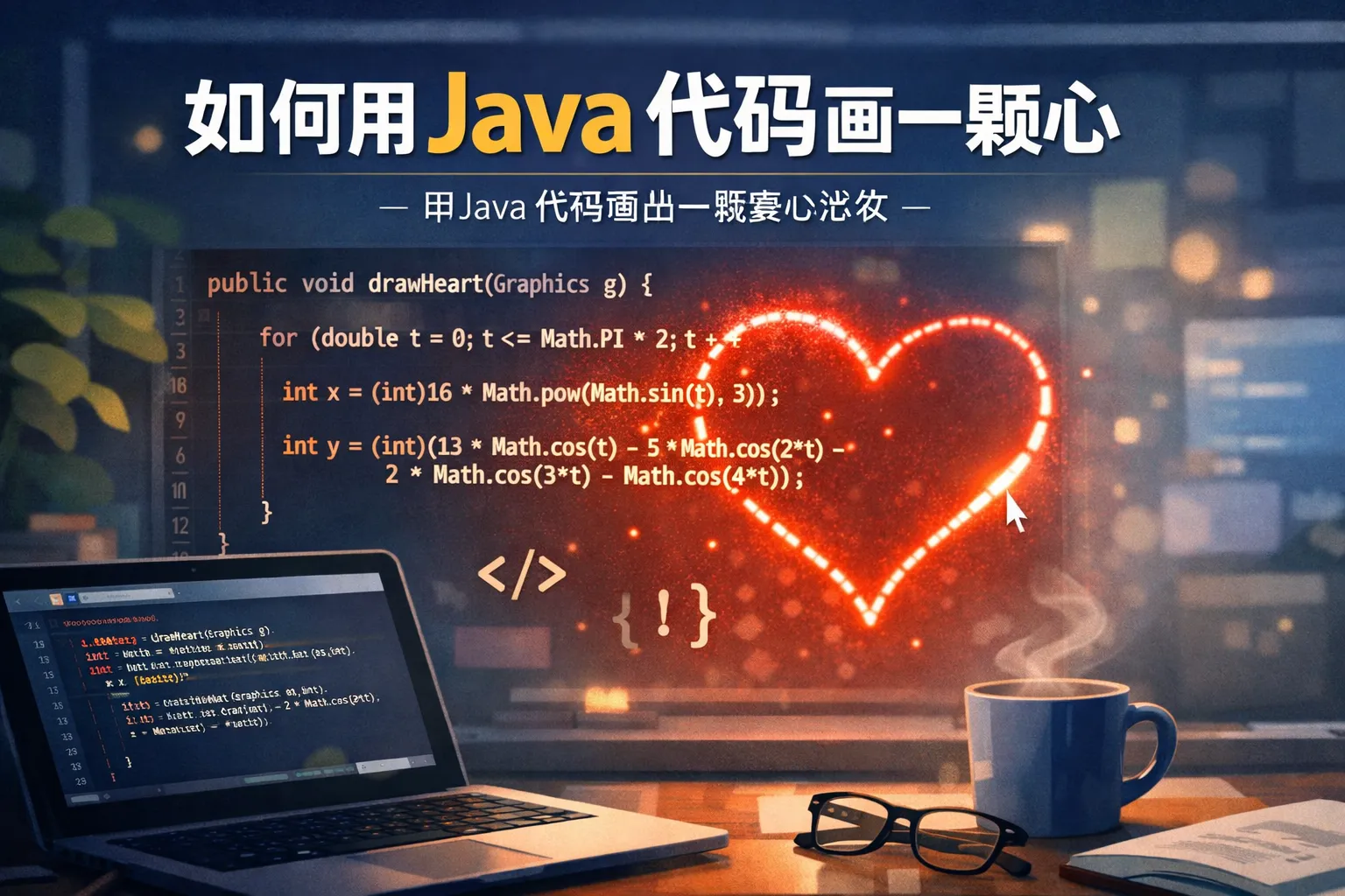 如何用java代码画一颗心