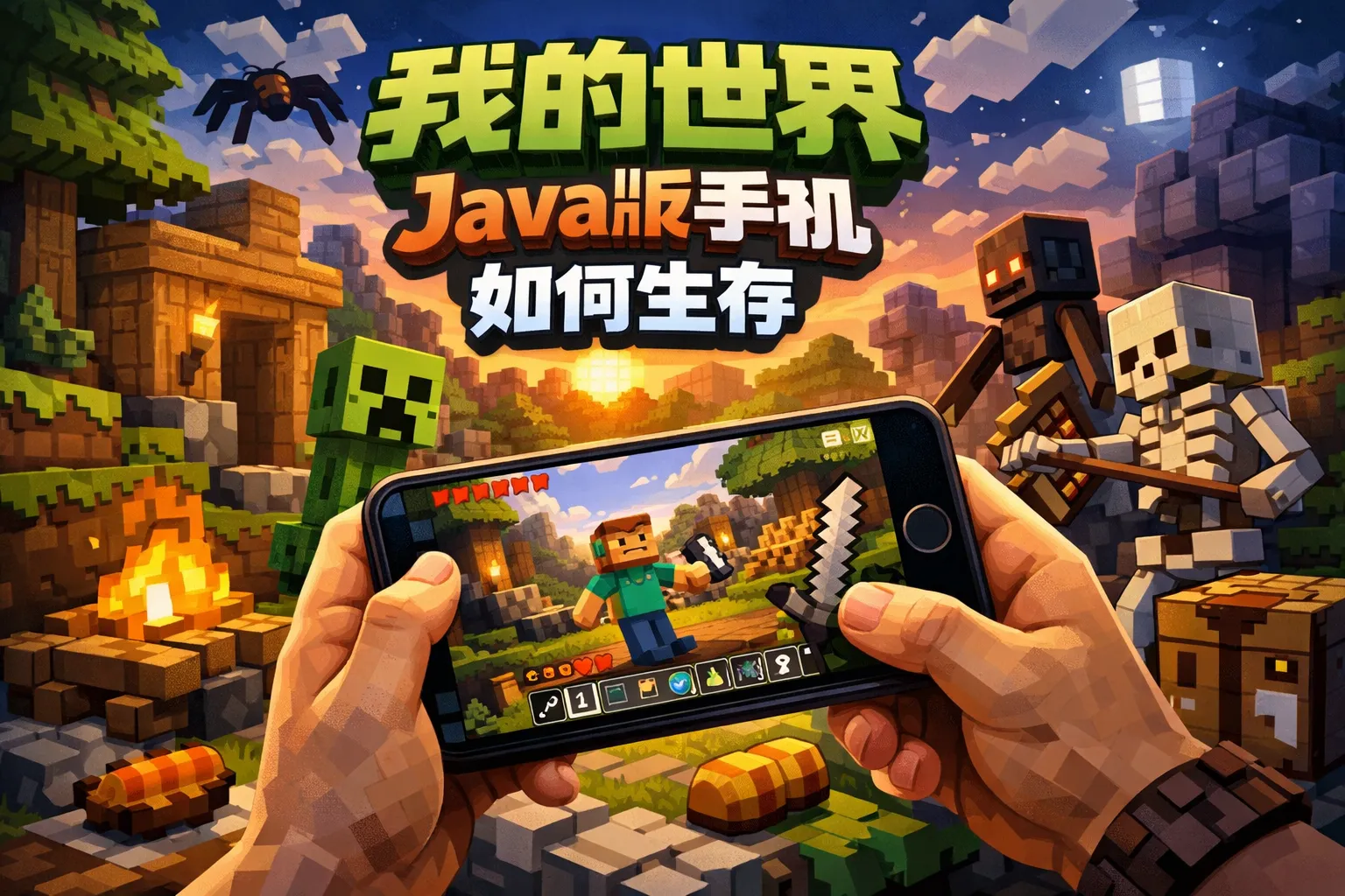 我的世界java版手机如何生存