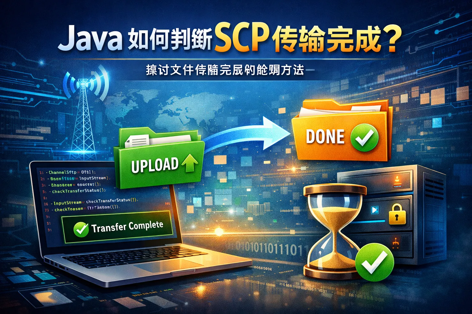 java如何判断scp传输完成