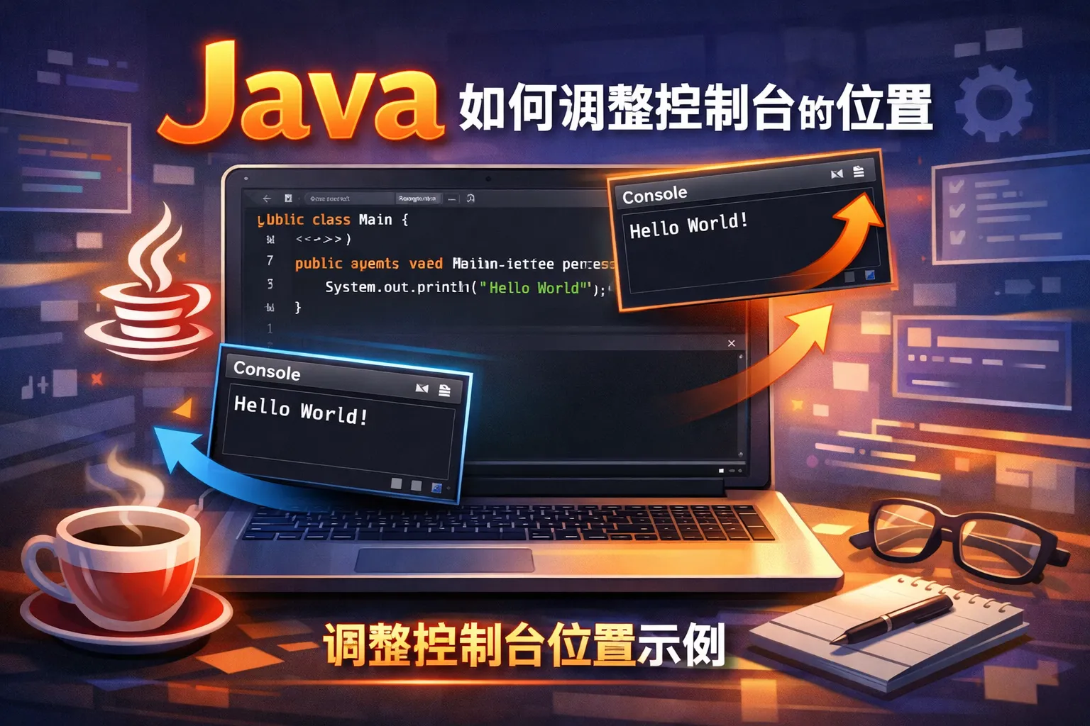 java如何调整控制台的位置