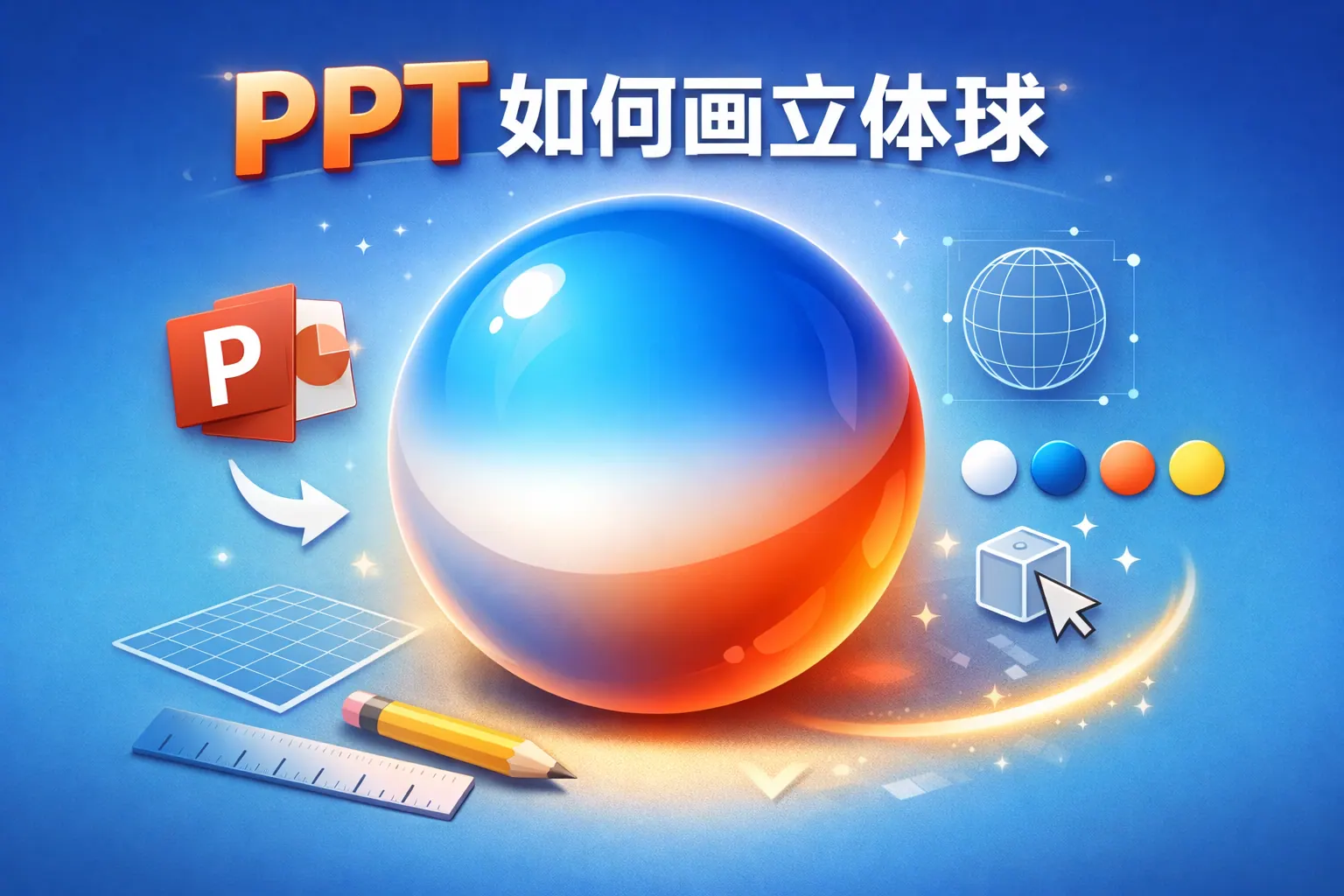 ppt如何画立体球