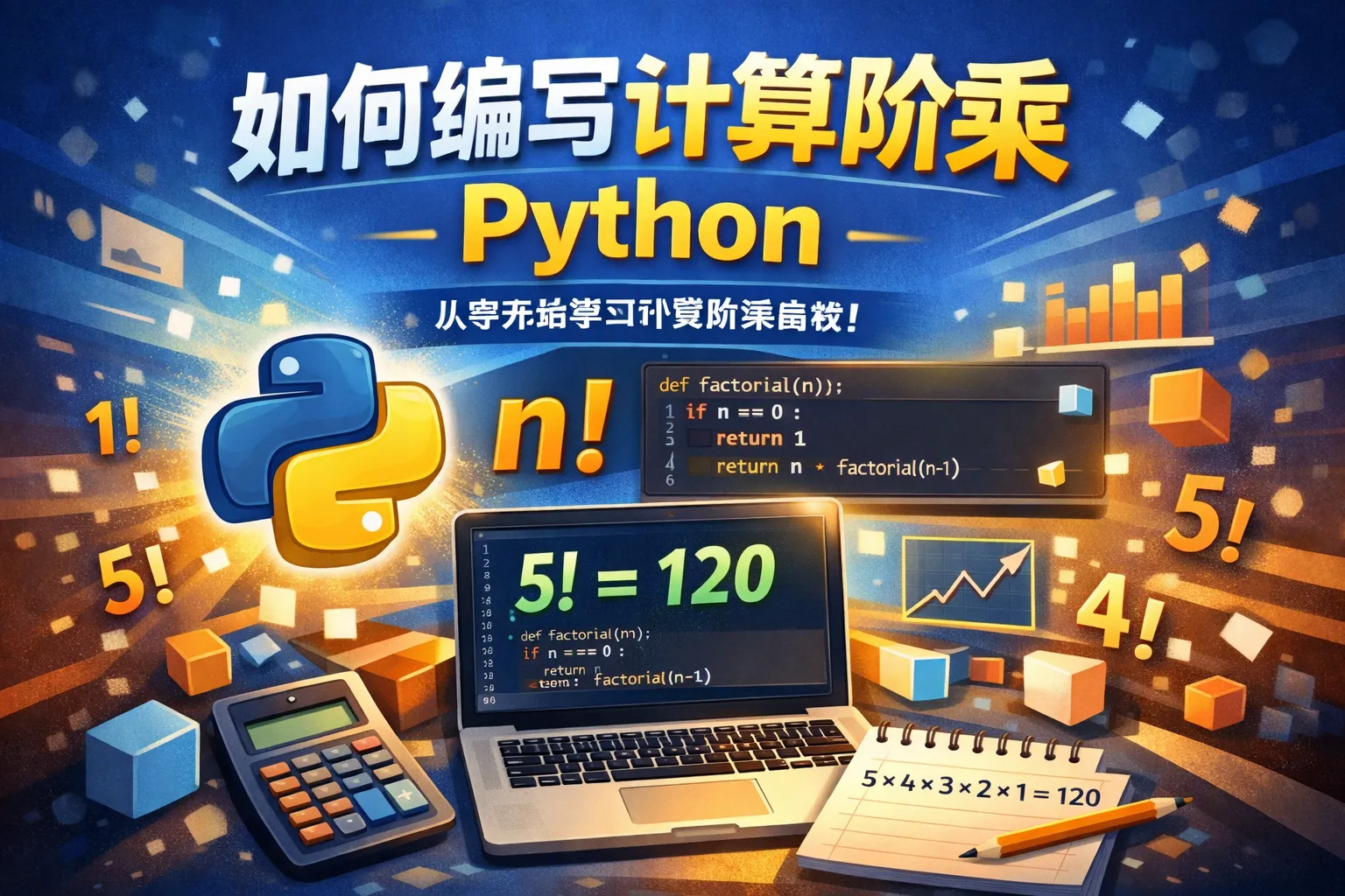 如何编写计算阶乘python
