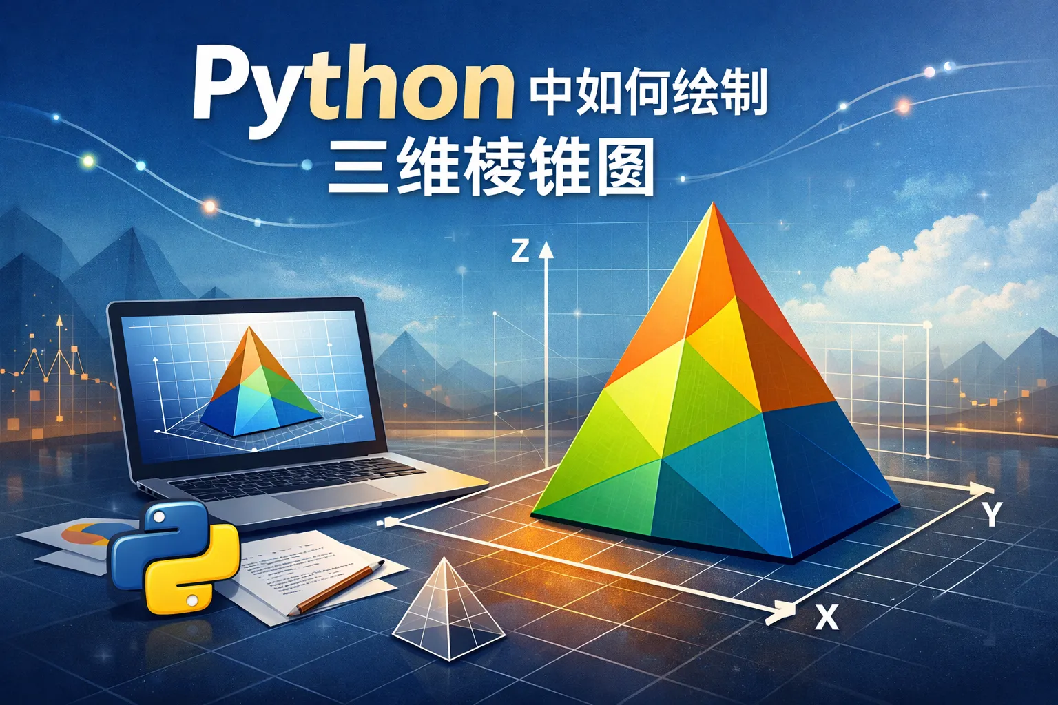 python中如何绘制三维棱锥图