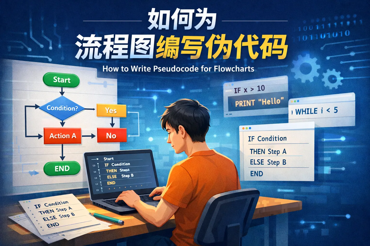 如何为流程图编写伪代码