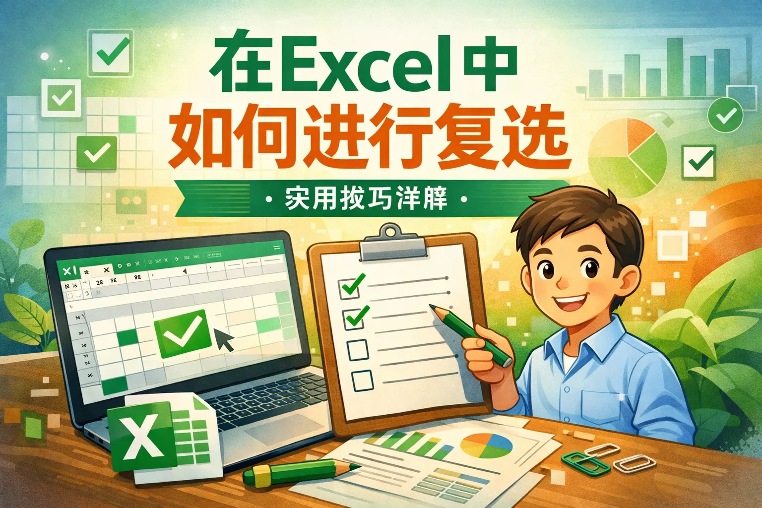 在excel中如何进行复选