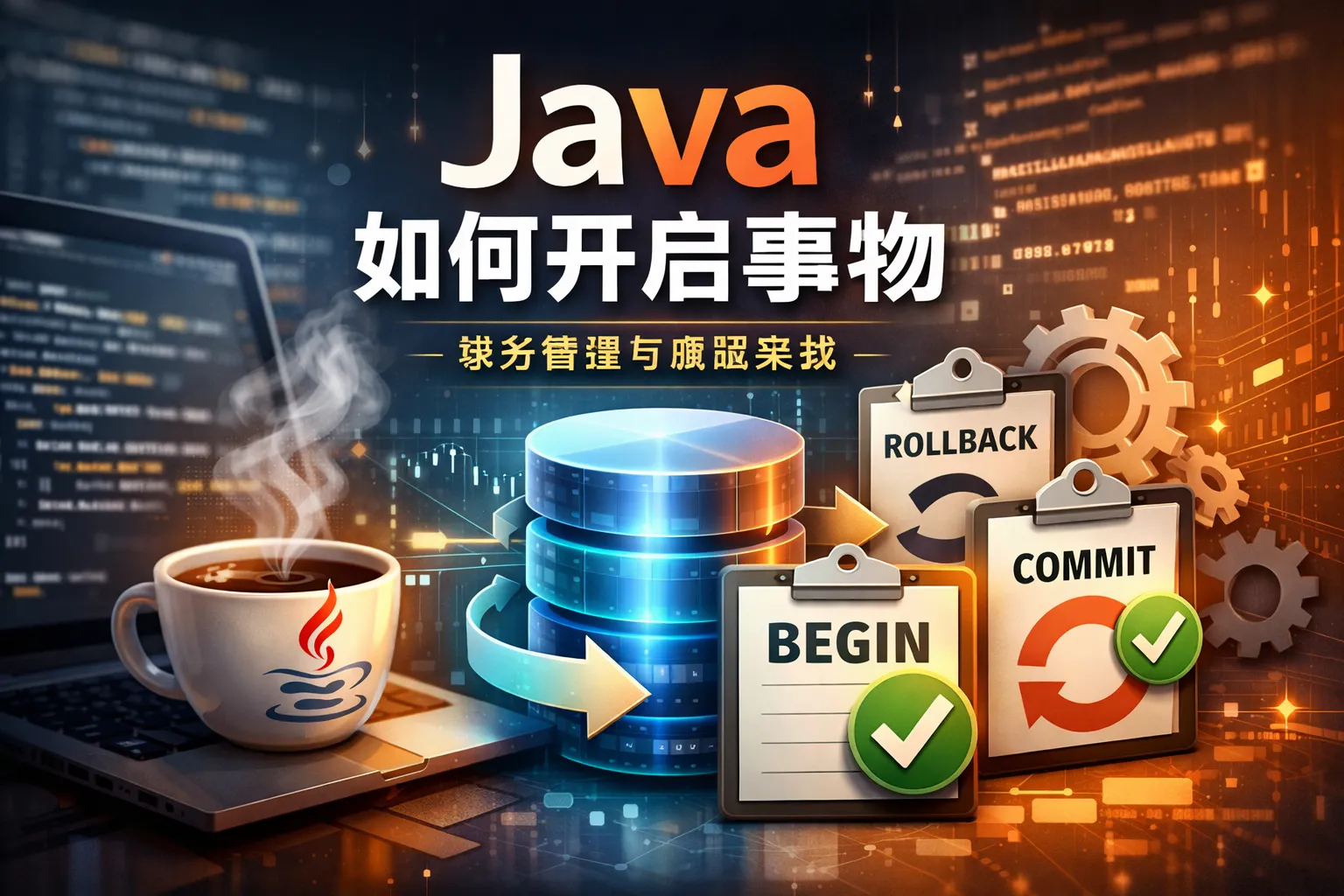 java如何开启事物